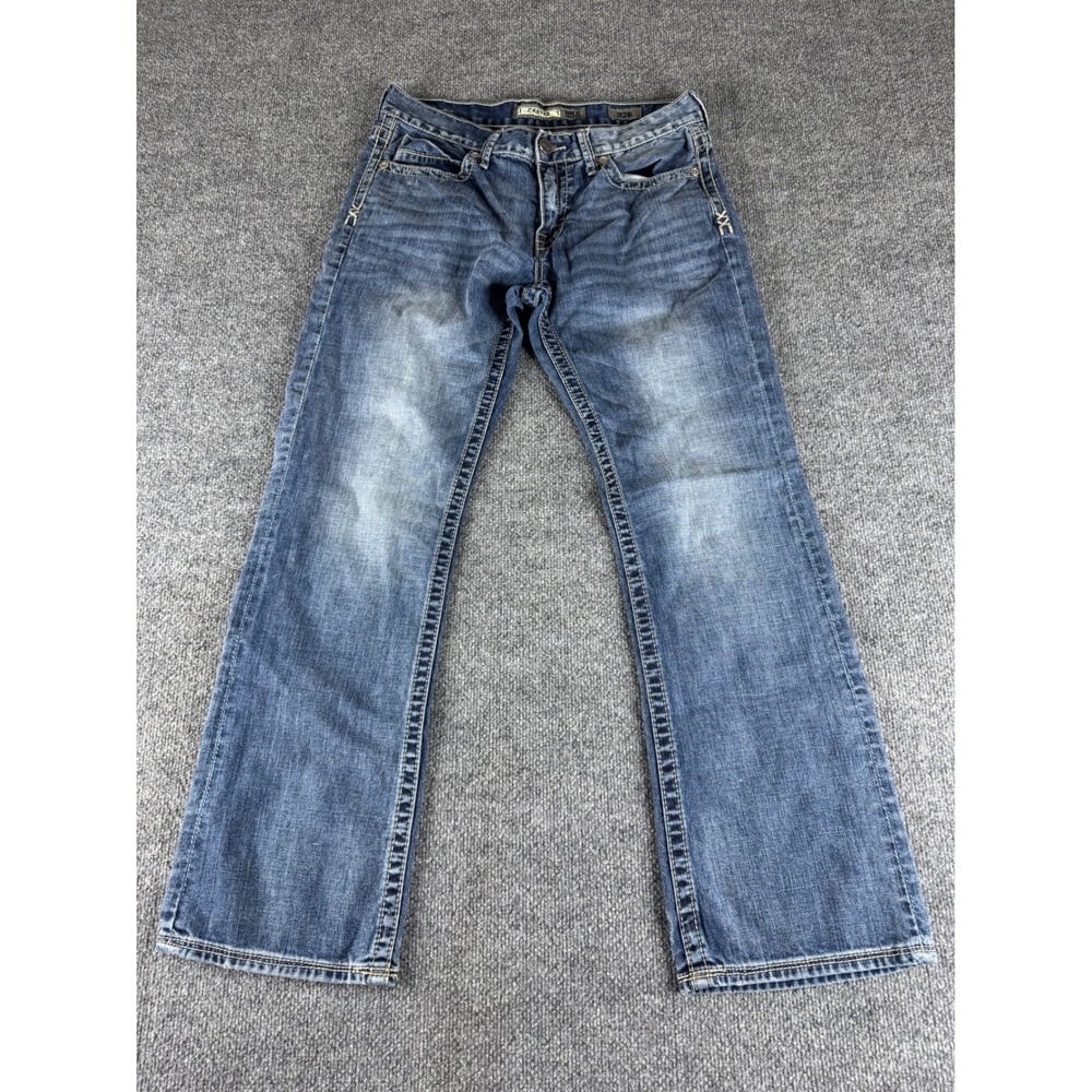 BKE Carter Denim Mens 32R Straight Leg Jeans Medium Wash Blue 100% Cotton